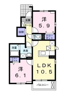 エルカミーノA【101号室】の間取り