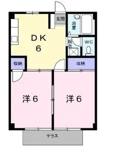 サンハイツ藤B【103号室】の間取り