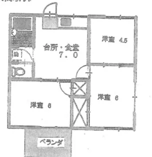 コーポパークサイド【202号室】の間取り