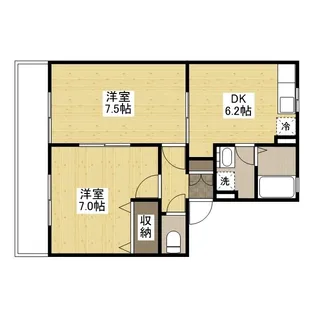 サンスタレ新涯ⅥA【102号室】の間取り