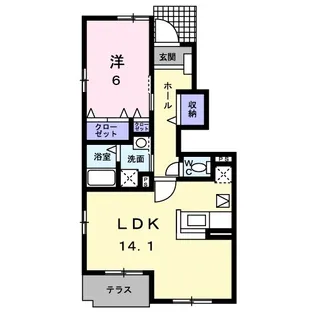 ル コルヌイエB【104号室】の間取り