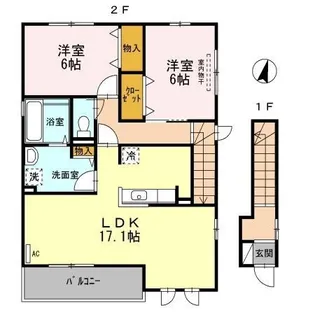 ラヴィアンローズ C棟【201号室】の間取り