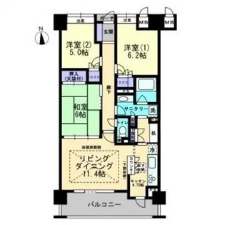 アルファステイツ木之庄【303号室】の間取り