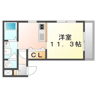 ポルシェ松浜【201号室】の間取り