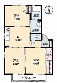 アメニックス福山 壱番館【102号室】の間取り