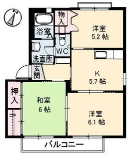 Verdure C棟【201号室】の間取り