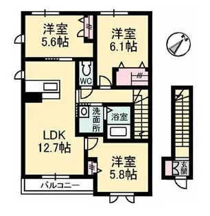 グランマスト川口 A棟【201号室】の間取り