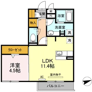 ノール リヴィエール トロワ【302号室】の間取り