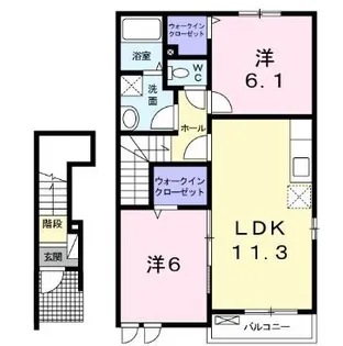 ジェルメC【202号室】の間取り