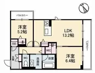 ヤマトハイムⅤ【202号室】の間取り