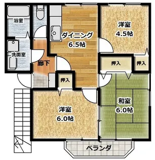 アメニティータウン千代田 C棟【202号室】の間取り