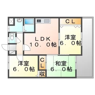 サンシャトー【202号室】の間取り