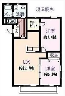 夢番地弐番館【302号室】の間取り