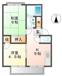 パナハイツ福永B【102号室】の間取り