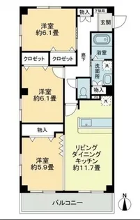 フォブール村上Ⅱ【203号室】の間取り