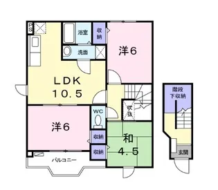 シャルムハイツ・U B【201号室】の間取り