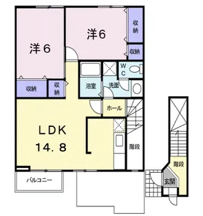 グランドソレーユ B【203号室】の間取り
