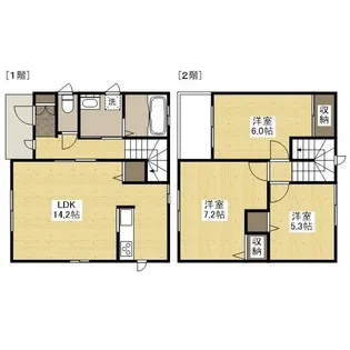 広島県福山市多治米町5丁目3-16-4【一戸建】の間取り