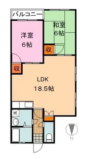 メゾン山本【201号室】の間取り
