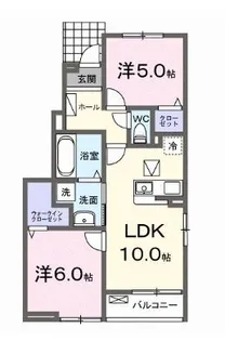 アクティフ浦上Ⅱ【101号室】の間取り