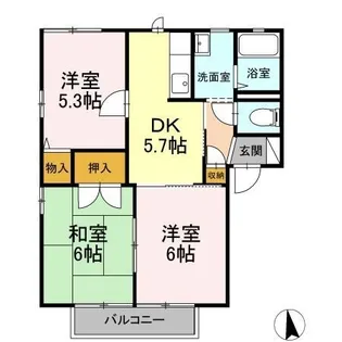 潮馴館【201号室】の間取り