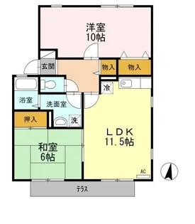 ハイカムール弐番館【102号室】の間取り
