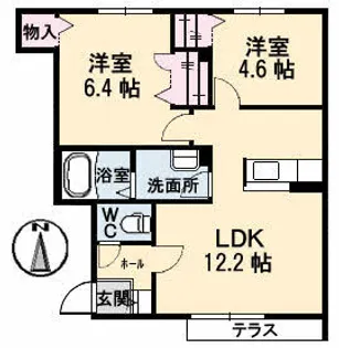 エスポワールSENDA A棟【101号室】の間取り