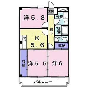 ルミエール谷中【202号室】の間取り