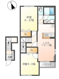 ディアたちばな【205号室】の間取り
