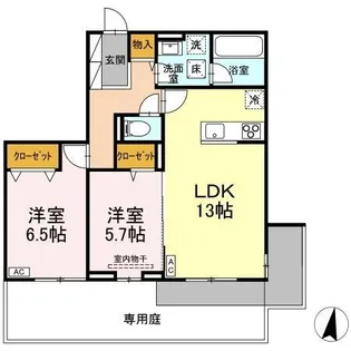 D-ROOMフィオーレ【101号室】の間取り