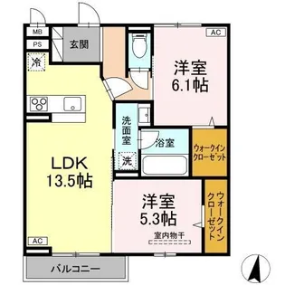 D-ROOMフィオーレ【203号室】の間取り