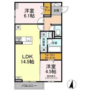 D-ROOMフィオーレ【206号室】の間取り