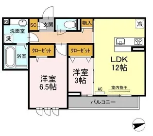 D-roomCⅤ【302号室】の間取り