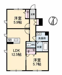 キャッスル向島【102号室】の間取り