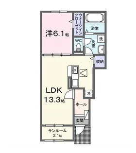 今津町アパート【102号室】の間取り