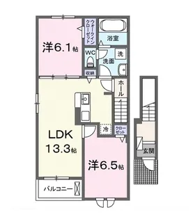 今津町アパート【201号室】の間取り
