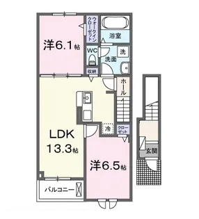 今津町アパート【202号室】の間取り