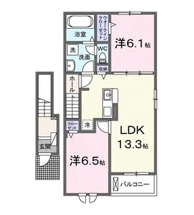 今津町アパート【205号室】の間取り