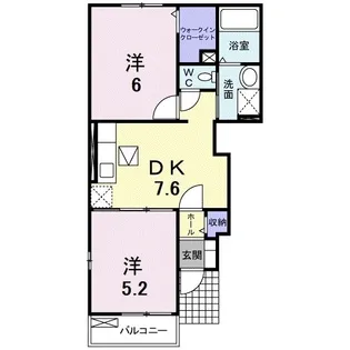 ディア レストA【101号室】の間取り