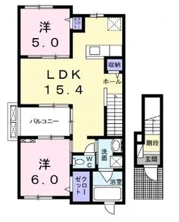 マナ・エヴァル【201号室】の間取り