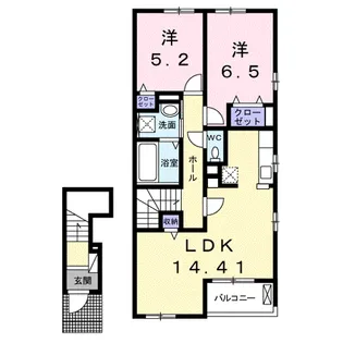 アルモニー福地【203号室】の間取り