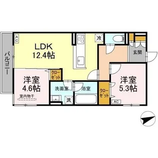 D-residence東手城【201号室】の間取り