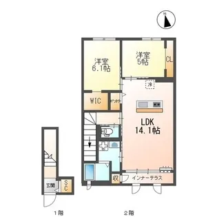 クラポティ新涯【207号室】の間取り