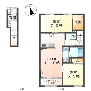ハレカピリナ新涯【206号室】の間取り