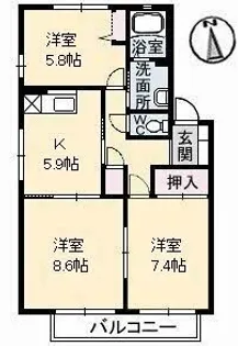 3Kの間取り画像