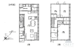 グランメゾンクレスト沖野上 Ⅰ【A号室】の間取り