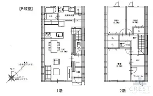 グランメゾンクレスト沖野上 Ⅰ【B号室】の間取り