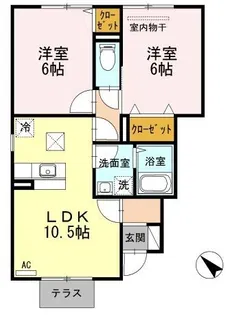 コンフォート東川口 A棟【101号室】の間取り
