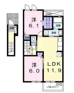 グランソレイユRM Ⅲ【202号室】の間取り