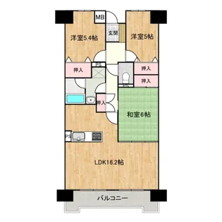 エンゼルハイム東福山壱番館【606号室】の間取り